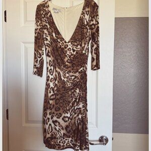 Kay Unger Leopard Print Dress
